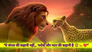 “ताक़त और रफ़्तार की टक्कर 🦁🐆 | Shocking Jungle Love Story” शेर और चीता की कहानी,.