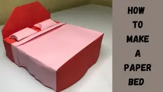 How to make a paper bed | paper craft | mini paper bed