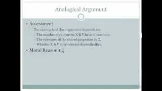 Ethics:  Analogical Argument SP 2013