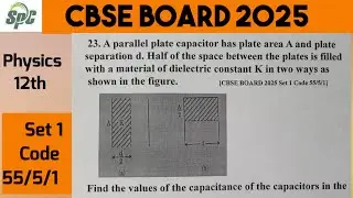 Q23 A parallel plate capacitor has plate area A and plate separation d . Half of the space between t