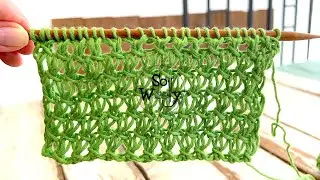 How to knit and bind off a Lace Background stitch (4 rows only!) - So Woolly