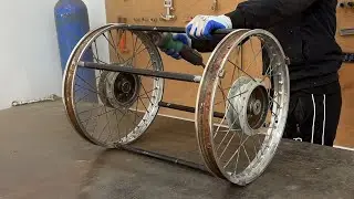 Design Ideas Recycled From Old Wheels -  Unique Outdoor Coffee Table With Extremely Cheap Cost