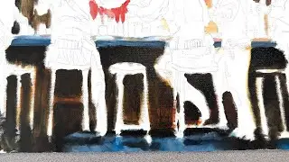 ASMR Oil Painting | Outlaw Bar Scene Pt. 4 &ndash; Adding Depth to Bar Base & Ground Textures