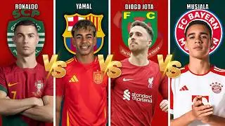 Comparison Ronaldo vs Yamal vs Musiala 💔 Tribute to Diogo Jota