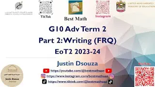 10Adv Part 2 Writing | EoT2 | Circles, equations, probability, parabolas & complex nos | Q16 - Q21 |