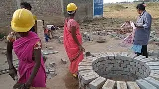 Masonry Training //cement bricks round making//mixed channel manoj//MHT