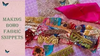How I made my Boho Fabric Snippet for a BOHO Themed Junk Journal