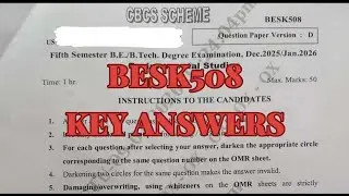 Environmental Studies, BESK508, Key Answers, Dec.25/Jan.26, 22 scheme, 5th sem, all streams.