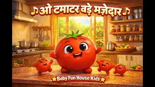 1️⃣ ओह टमाटर बड़े मज़ेदार 🍅 | Funny Tomato Song | Hindi Kids Rhyme | Funny  | Tomato Cartoon Song