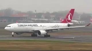 TK1722 Turkish Airlines Airbus A330-203 TC-JNB Konya takeoff at Berlin Tegel airport 14.12.14