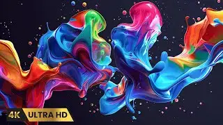 Abstract Macro Liquid in Slow Motion | 1 Hour 4K Relaxing Screensaver! 60FPS. Relax music