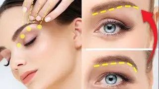 Brow lift exercise & massage. Fix droopy eyebrows and eyelids, forehead sagging and wrinkles.