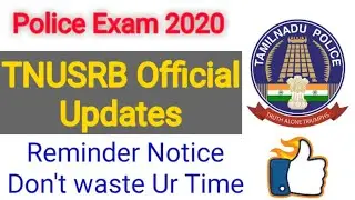 TNUSRB PC Exam 2020 Official Updates
