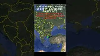 Turkey Istanbul, Nuclear Explosion Radiation Risk Ranking. İstanbul, Radyasyon Risk Sıralaması.