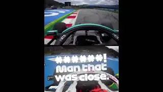 Nikita Mazepin and Lewis Hamilton almost crash...
