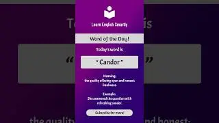 Candor meaning  Word of the Day #LearnEnglishSmartly  #easyenglisheveryday