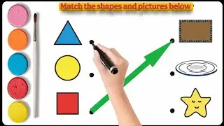 Shapes Matching Worksheet for Kids | Circle, Square, Triangle, Star Matching | Preschool Learning