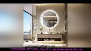 Bathroom Mirror with LED Lights Circle Backlit Illuminated Wall Mounted Lighted Mirror Anti-Fog 3 Co