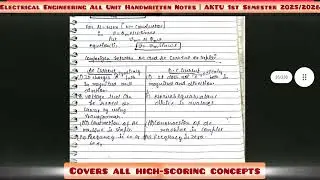 Electrical Engineering AKTU First Year | B.Tech 1st Year Notes & Important Questions | Exam Focused