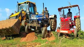 Power Test in Dry Pond | JCB vs Mahindra 275 vs Powertrac Tractor | Jcb and tractor #jcb #tractor