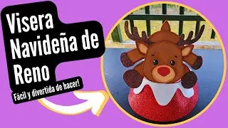 Como hacer una Visera Navideña de Reno /  Aplique Navideño con foami / Gorro Navideño #navidaddiy