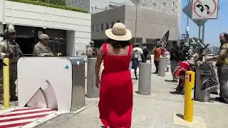 Los Angeles July 4 protest and march City Hall Mary Cummins
