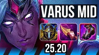 VARUS vs GALIO (MID) | 75% winrate, 11/1/4, Legendary | EUW Diamond | 25.20