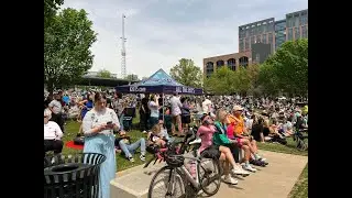 Video: Families, vendors, astronomy clubs gather for eclipse watch party at Guthrie Green