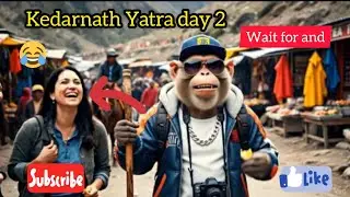 Day 2 Kedarnath Dham Yatra | Monkey Mama Vlog | Trekking, Devotees & Himalayan Views 🏔️🐵 #monkey #ai