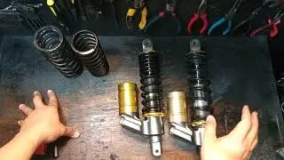 OKM racing suspension Nmax lowerd/Tabas 330mm to 305mm, replace spring  from hard to soft....