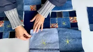 Denim Home Decor: Blanket from old jeans | Tutorial Upcycling DIY