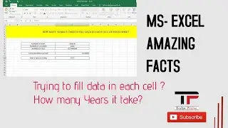 YEARS it take | Fill MS EXCEL SHEET | #excel #shorts #facts #years