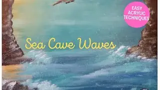Sea Cave Waves / Easy Acrylic Painting / Step by Step Tutorial