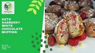 Keto Raspberry White Chocolate Muffins