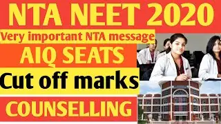 NTA neet 2020 latest news/Cutoff score neet/cutoff score of different states/Neet 2020 update