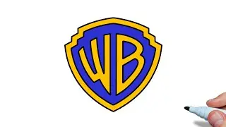 How to draw Warner Bros. Logo | Drawing Warner Brothers logo easy