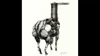 Anatomical Machine Hybrid | Surreal Biomechanical Drawing #alexboya
