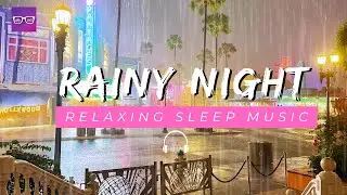 Rainy Night at Universal Studios Orlando 😴 Relaxing Music & Rain Sounds to Fall Asleep Fast