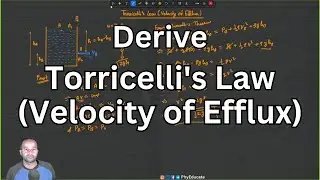 Torricelli's Law (Velocity of  Efflux) Derivation