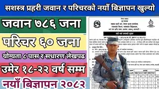 सशस्त्र प्रहरी जवानको नयाँ बिज्ञापन खुल्यो २०८२ Apf Jawan  Vacancy २०८२ 
