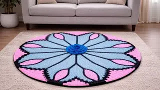 Stylish Knitting Flower Doormat Design 🧶 | Easy Round Doormat | Big Size Paydan | Handmademat