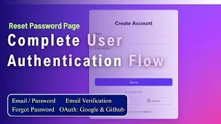 #26 Reset Password Page - Complete User Authentication Flow