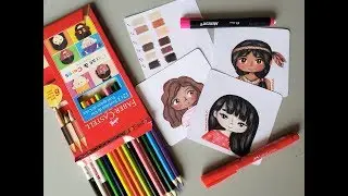 Desenhando Japonesa Com Caras e Cores