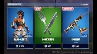 Fortnite Todays Item Shop New Harvesting Tool *FORK KNIFE AND BANDOLETTE IS BACK - JUNE 15TH 2019