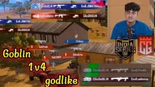 GOBLIN 1V4 GODLIKE IN BMPS || CASTER SHOCK BY GOBLIN DBS #goblin #jonathan #godlike #bmps #bgmi #1v4