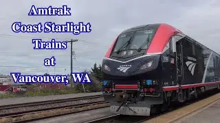 Amtrak Long-Distance Passenger Trains with Siemens ALC-42 at Vancouver Station!
