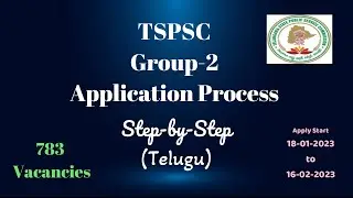 TSPSC ** Group-2 ** Application process Step by Step in Telugu ** 783 Vacancies **2023
