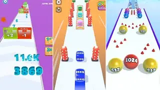 2048 Merge Race! Jelly Run vs Number Run Shooter vs Ball Merge | 64f vs 8000B vs 2048