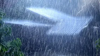 Sleep Soundly in 5 Minutes with Pouring Rain & Angry Thunder on Fragile Tin Roof in Deserted Forest