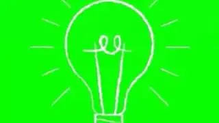 drawn light bulb green screen effect
